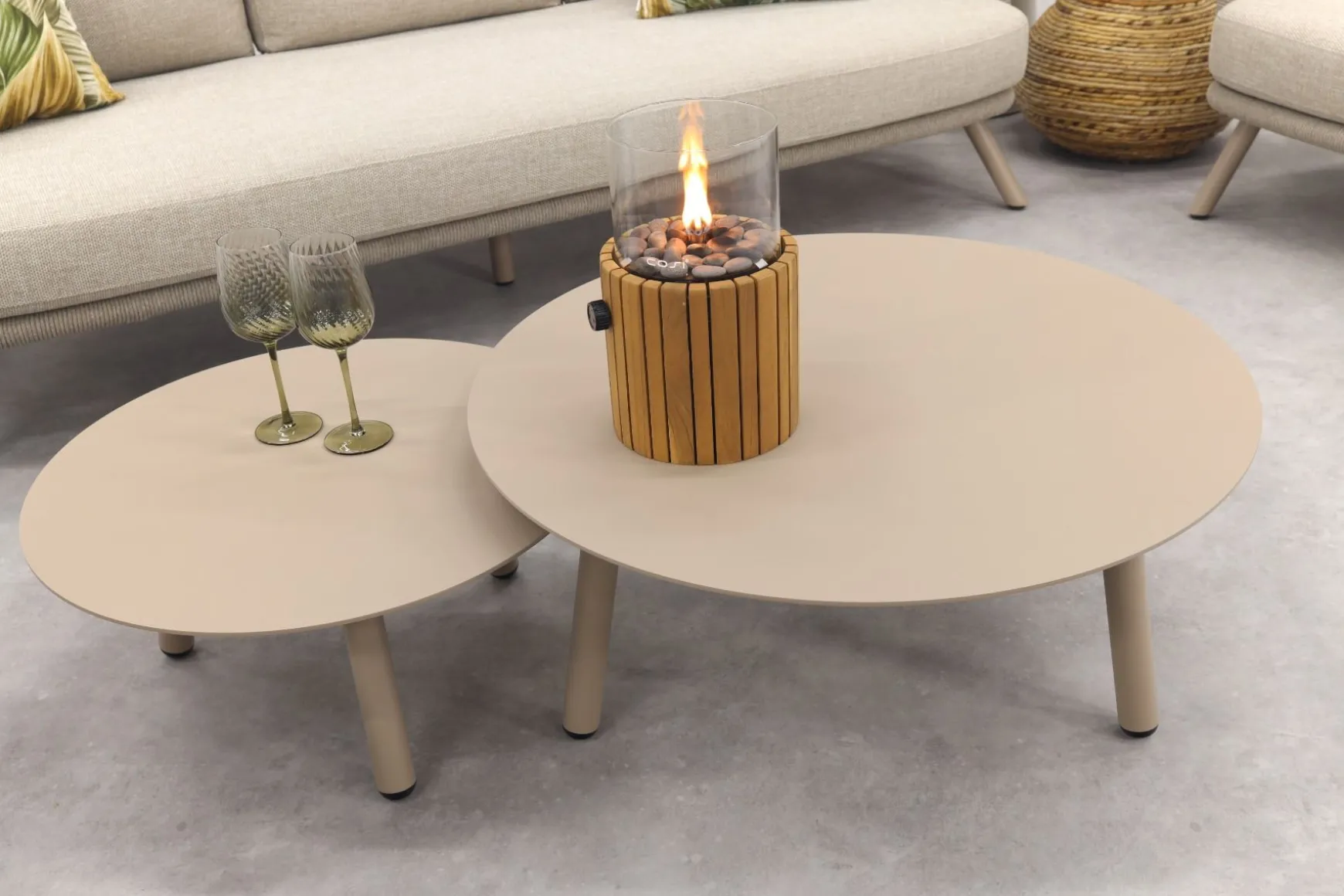Flow stoel/bank loungeset (5-delig) - Zand/Latte