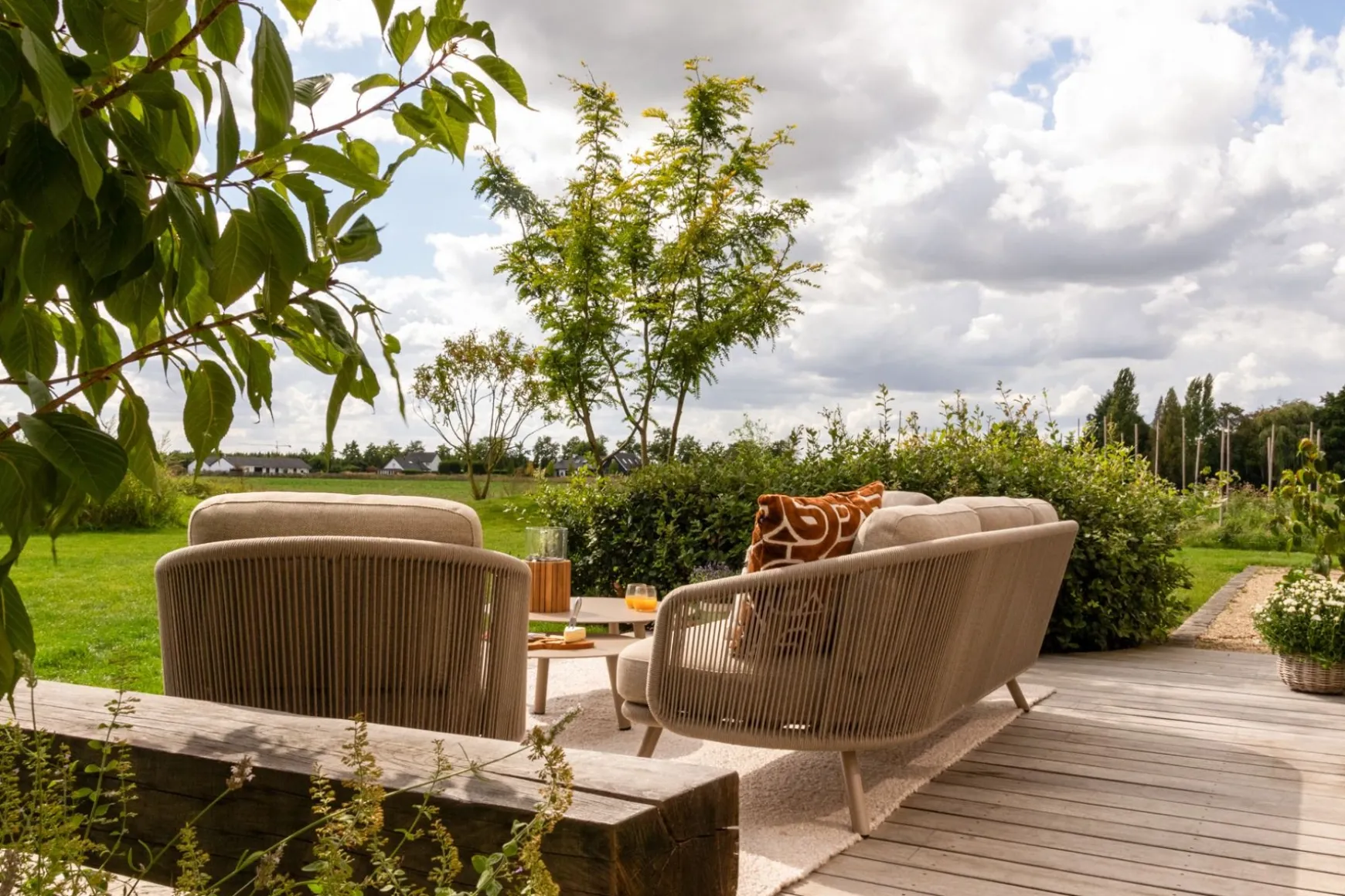 Flow stoel/bank loungeset (5-delig) - Zand/Latte