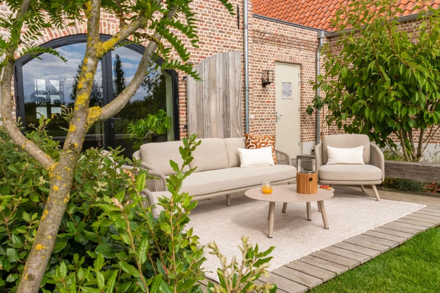 Flow stoel/bank loungeset (5-delig) - Zand/Latte