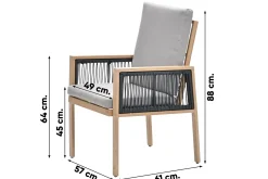 Garden Impressions Decala tuinstoel - teak look - aluminium OP=OP