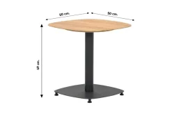 Garden Impressions - Leon bijzettafel - 50x50xH49 - Carbon Black/Light teak look OP=OP