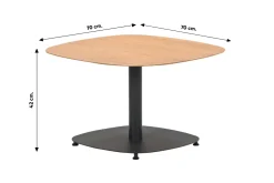 Garden Impressions - Leon bijzettafel - 70x70xH42 - Carbon Black/Light teak look OP=OP