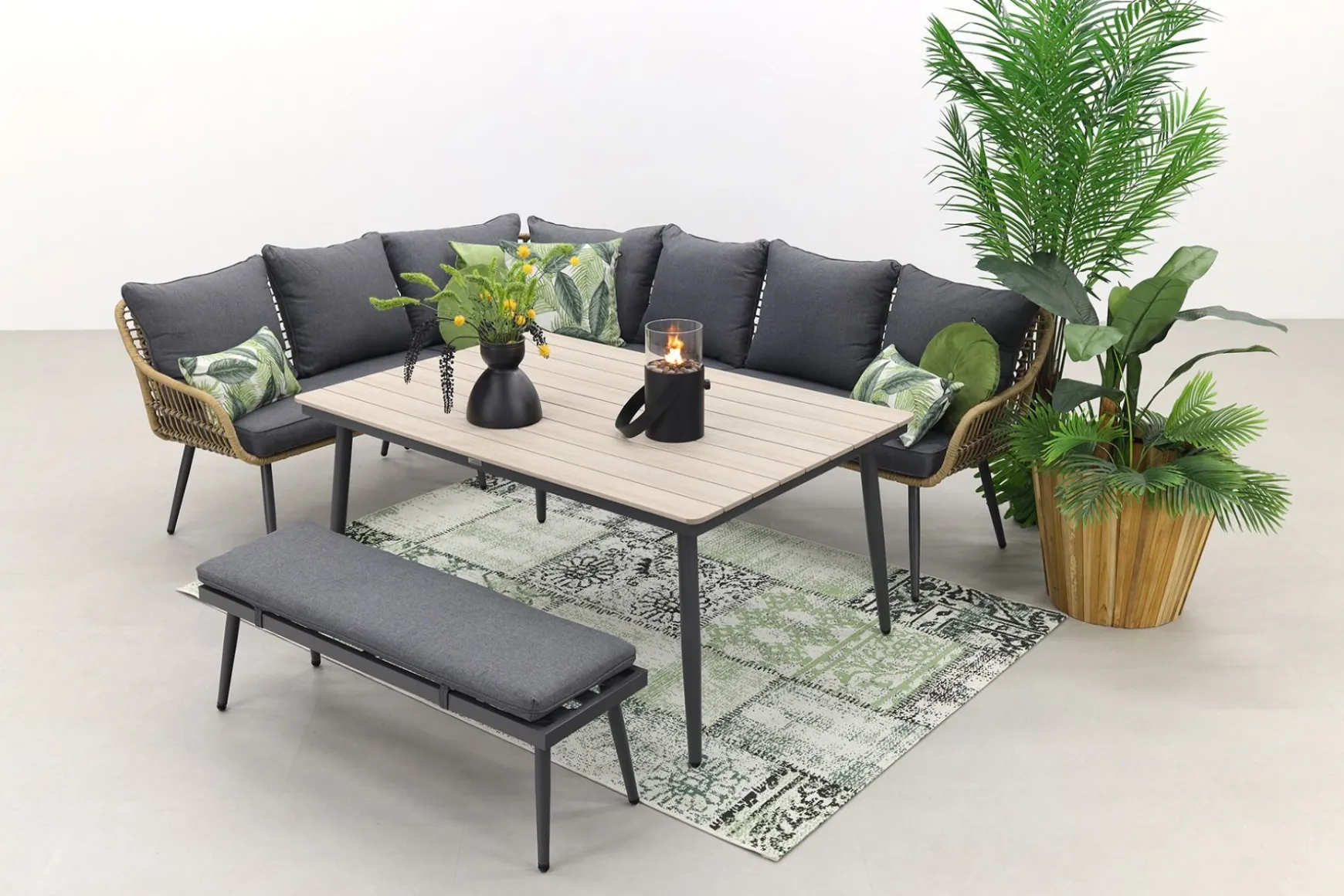 Garden Impressions Margriet lounge dining set - Naturel - 6 delig