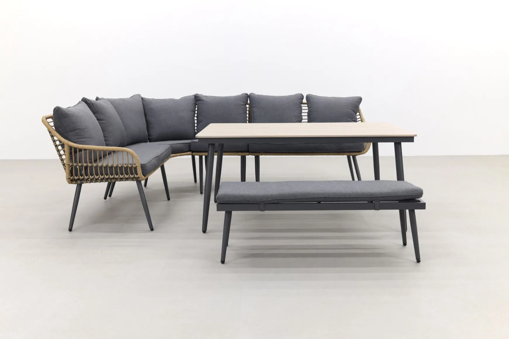 Garden Impressions Margriet lounge dining set - Naturel - 6 delig