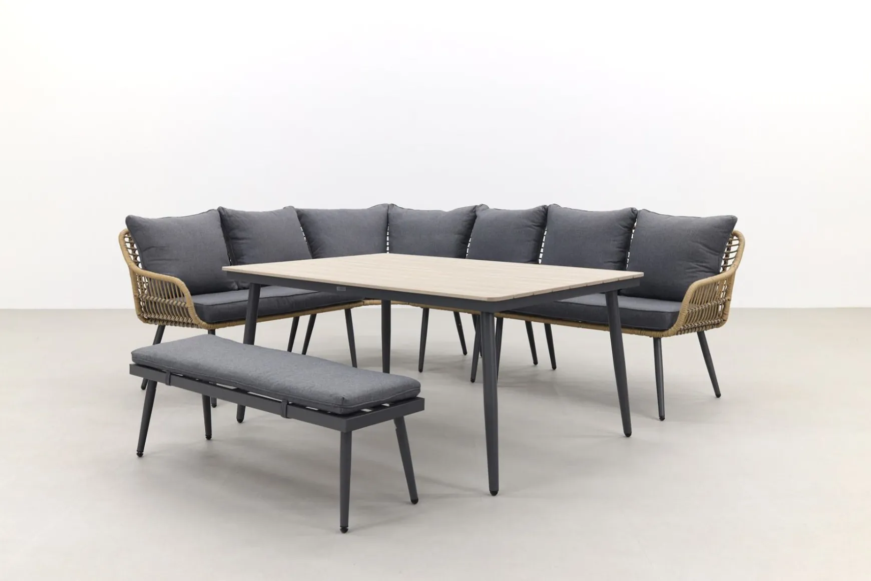 Garden Impressions Margriet lounge dining set - Naturel - 6 delig