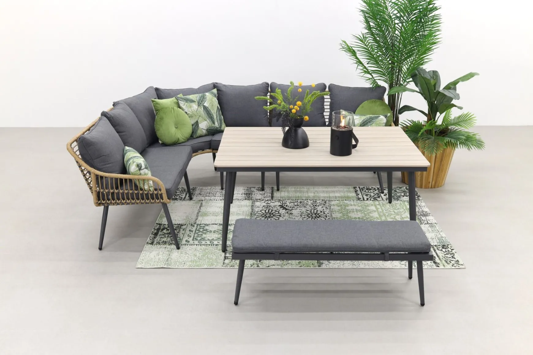 Garden Impressions Margriet lounge dining set - Naturel - 6 delig