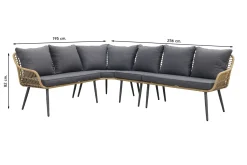 Garden Impressions Margriet lounge dining set - Naturel - 6 delig