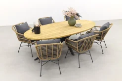 Garden Impressions Margriet natural/Taste Prado Ellips 240x115 cm. tuinset - 7-delig