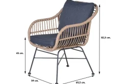 Garden Impressions Margriet natural/Taste Prado Ellips 240x115 cm. tuinset - 7-delig