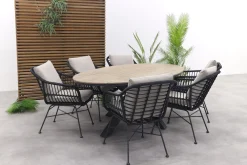 Garden Impressions Margriet / Edison Ovale 7-delige Tuinset - 220 x 115 cm.