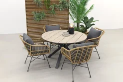 Garden Impressions Margriet naturel / Edison 122 cm. - ronde tuinset