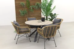 Garden Impressions Margriet naturel / Edison 122 cm. - ronde tuinset