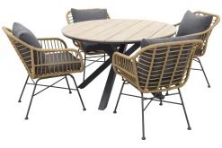 Garden Impressions Margriet naturel / Edison 122 cm. - ronde tuinset