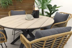 Garden Impressions Margriet naturel / Edison 122 cm. - ronde tuinset