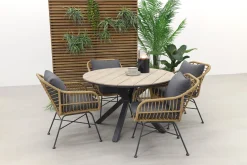 Garden Impressions Margriet naturel / Edison 122 cm. - ronde tuinset
