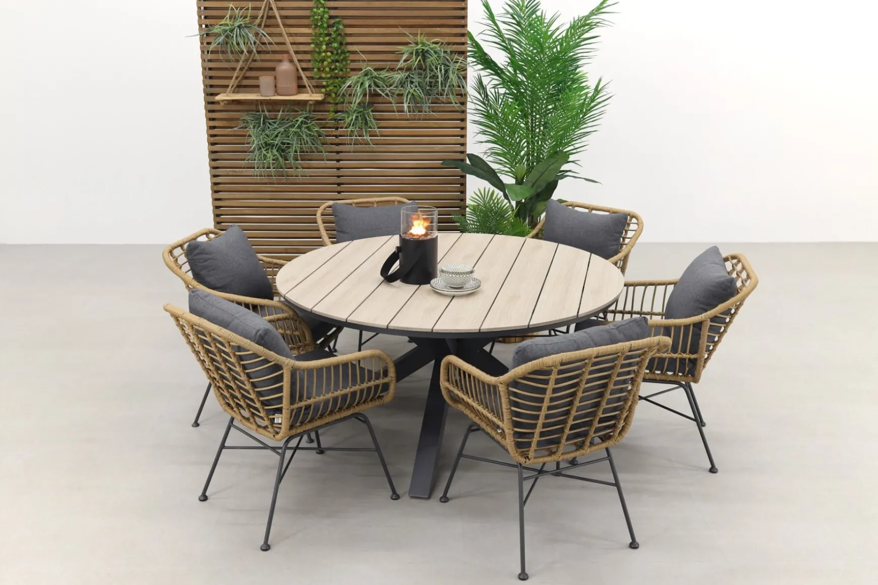 Garden Impressions Margriet naturel / Edison 148 cm. - ronde tuinset