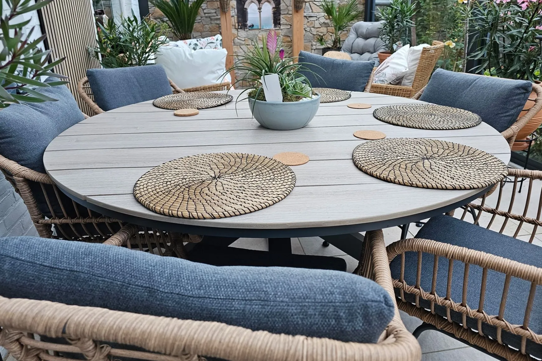 Garden Impressions Margriet naturel / Edison 148 cm. - ronde tuinset