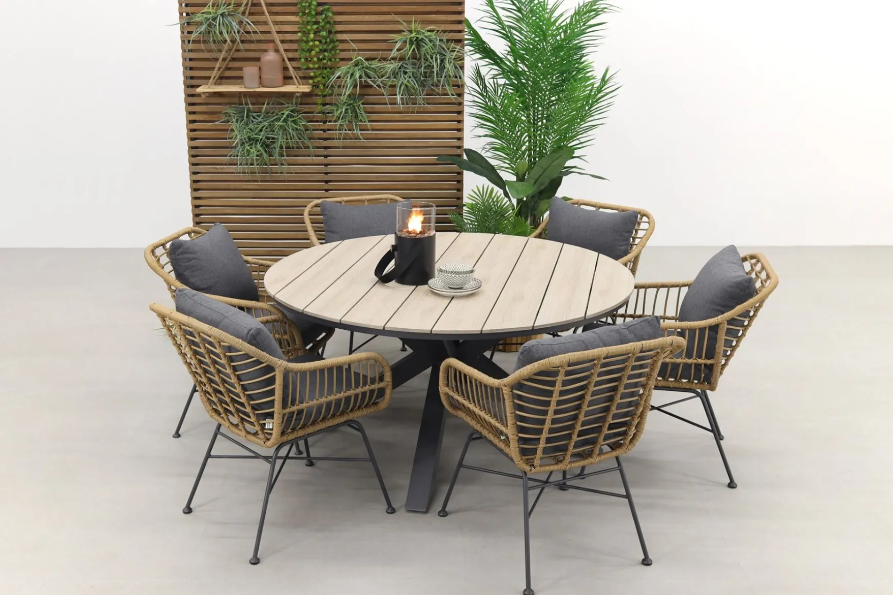 Garden Impressions Margriet naturel / Edison 148 cm. - ronde tuinset