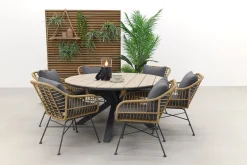 Garden Impressions Margriet naturel / Edison 148 cm. - ronde tuinset