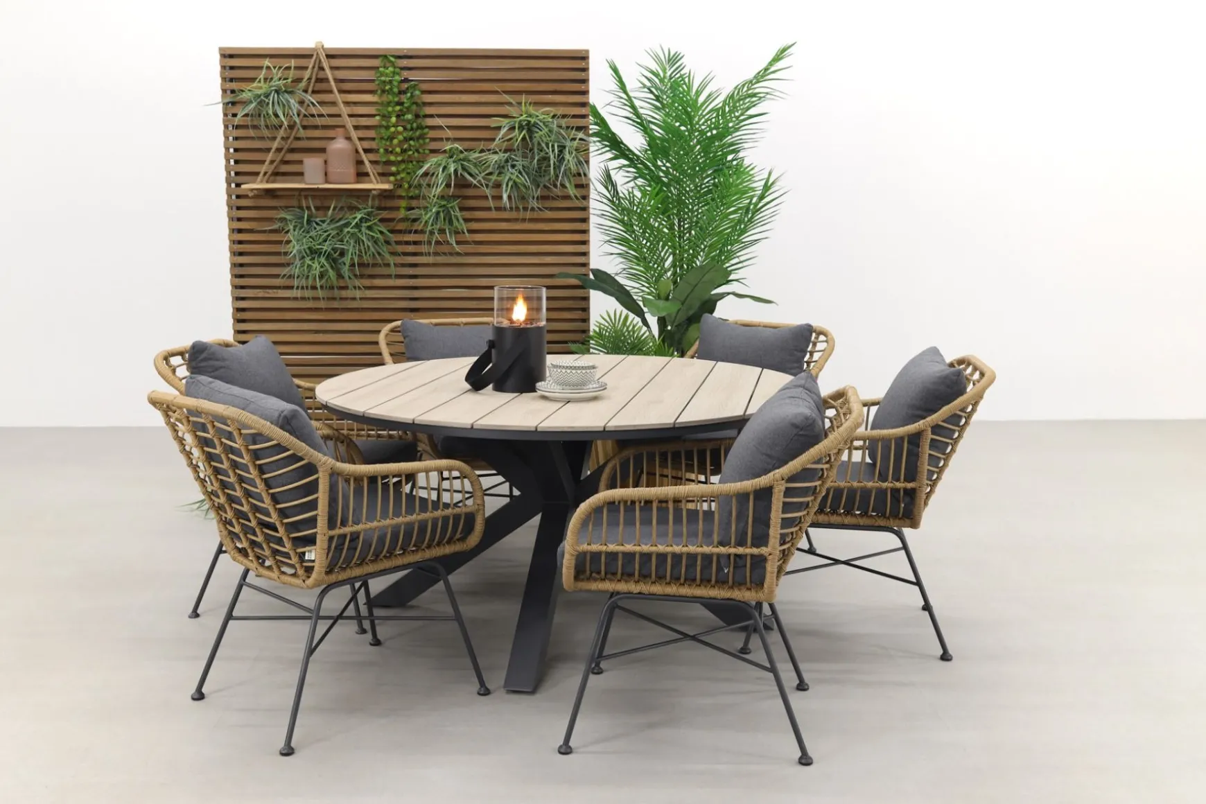 Garden Impressions Margriet naturel / Edison 148 cm. - ronde tuinset