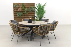 Garden Impressions Margriet naturel / Edison 148 cm. - ronde tuinset