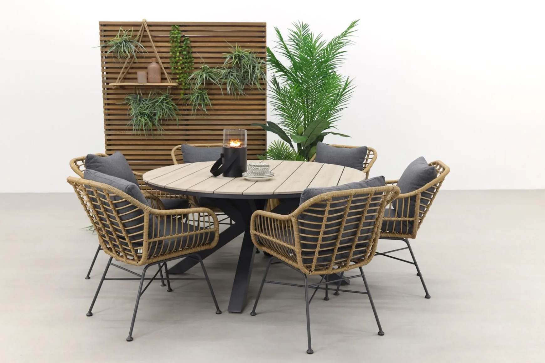 Garden Impressions Margriet naturel / Edison 148 cm. - ronde tuinset