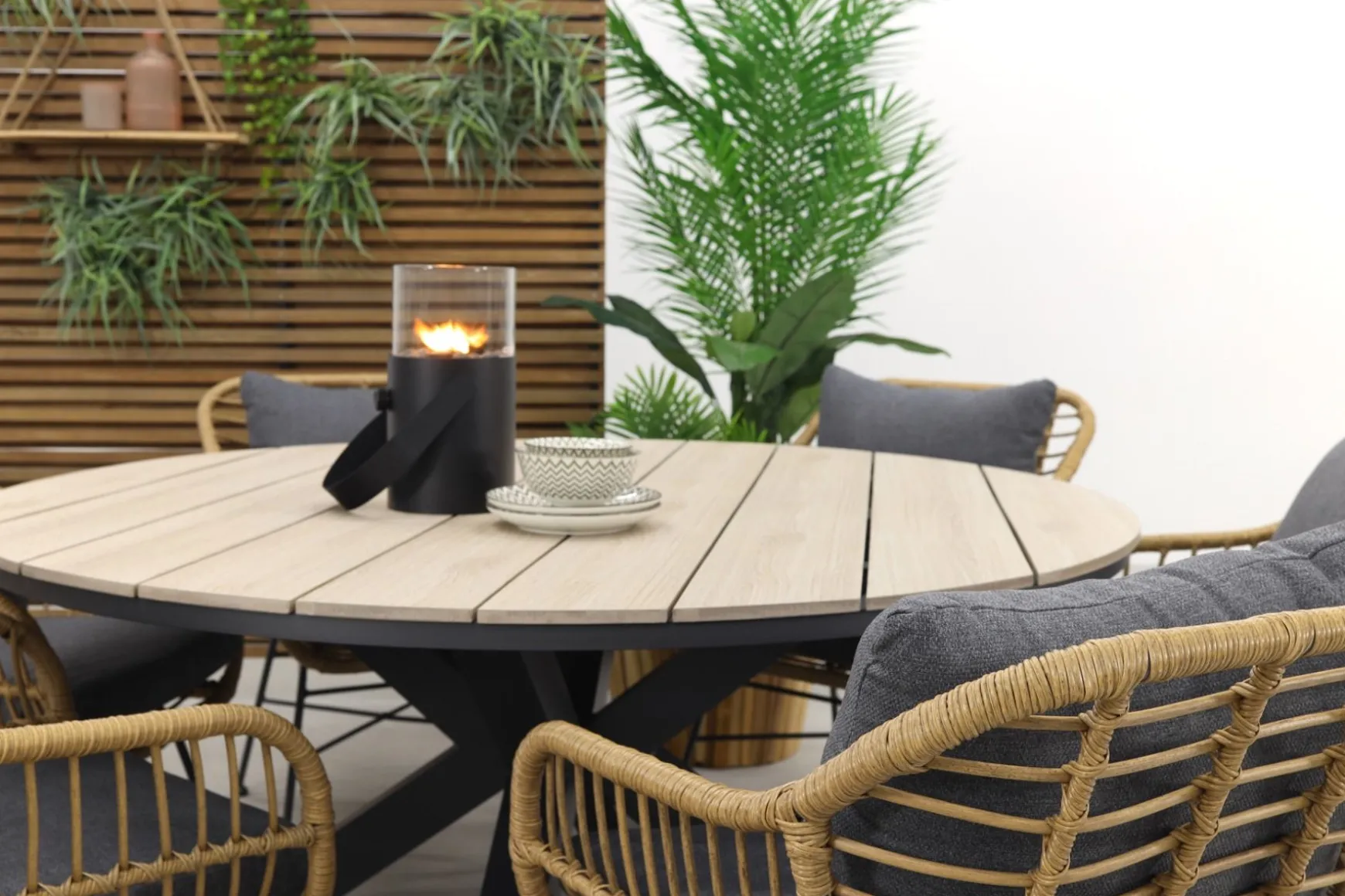Garden Impressions Margriet naturel / Edison 148 cm. - ronde tuinset