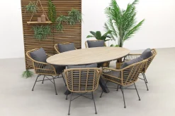 Garden Impressions Margriet - Naturel / Edison 220 x 115 cm. - ovale tuinset