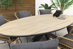 Garden Impressions Margriet - Naturel / Edison 220 x 115 cm. - ovale tuinset