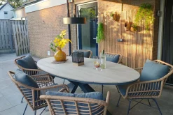 Garden Impressions Margriet - Naturel / Edison 220 x 115 cm. - ovale tuinset