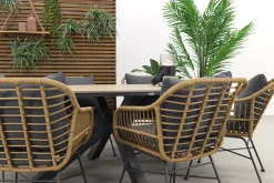 Garden Impressions Margriet - Naturel / Edison 220 x 115 cm. - ovale tuinset