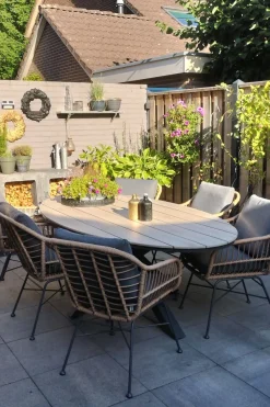 Garden Impressions Margriet - Naturel / Edison 220 x 115 cm. - ovale tuinset