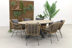 Garden Impressions Margriet - Naturel / Edison 220 x 115 cm. - ovale tuinset