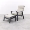 Garden Impressions Max loungestoel + voetenbank - Carbon black/Sand