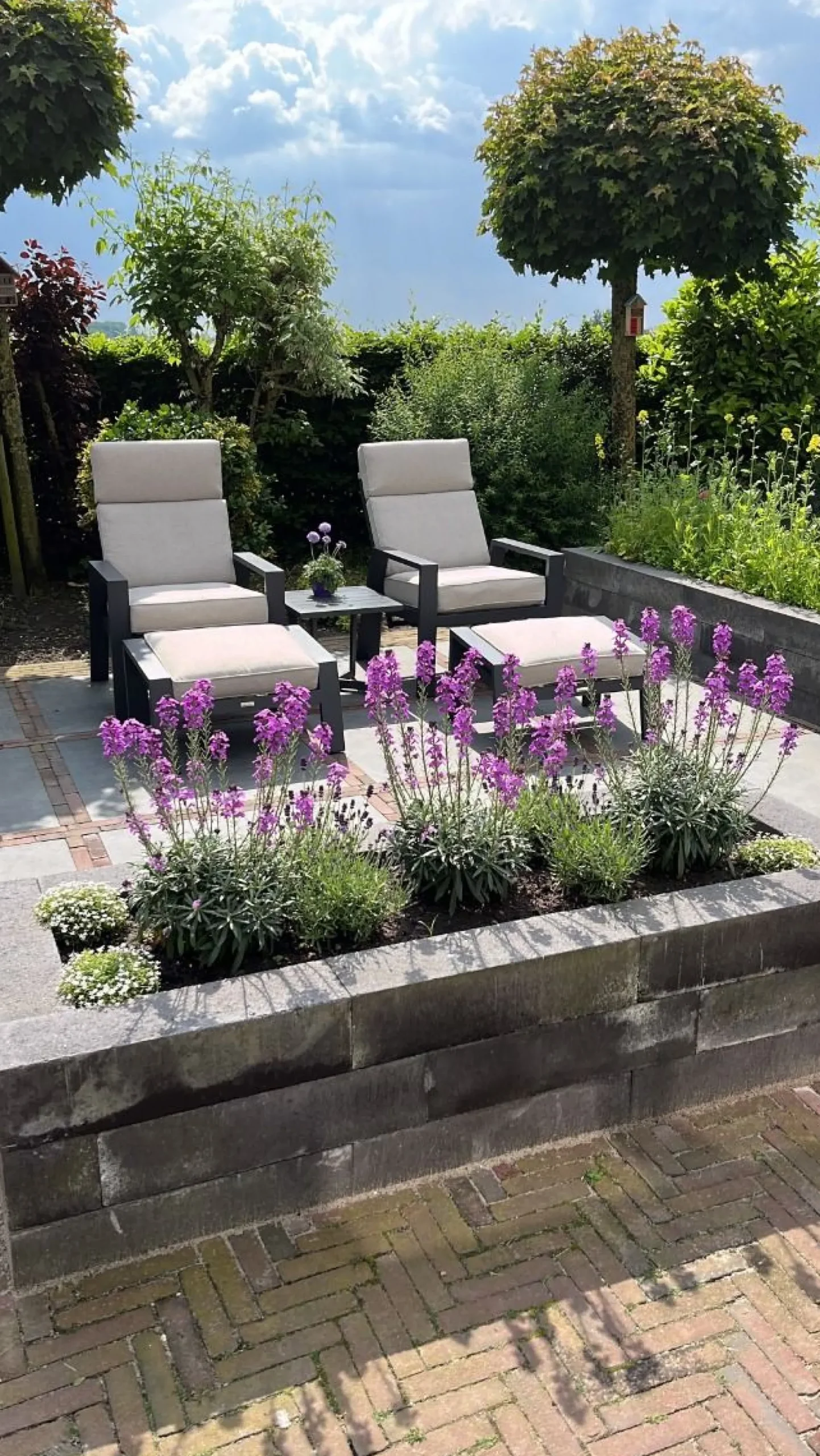 Garden Impressions Max loungestoel + voetenbank - Carbon black/Sand