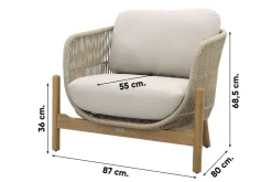 Garden Impressions Talara stoel loungeset 3-delig - Zand