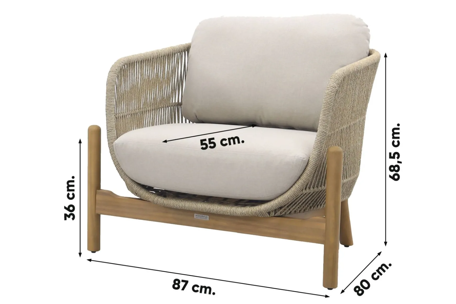 Garden Impressions Talara stoel loungeset 3-delig - Zand