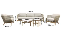 Garden Impressions Talara stoel bank loungeset 5-delig - Zand
