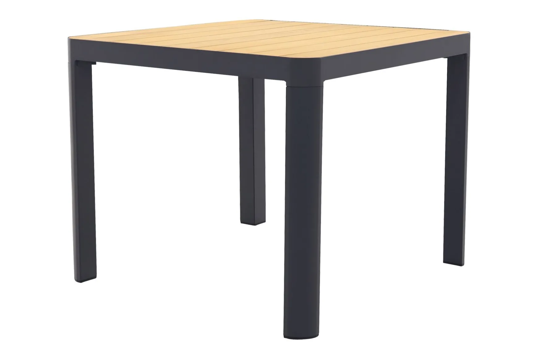 General tuintafel 90x90 cm. - aluminium royal grey frame / teak