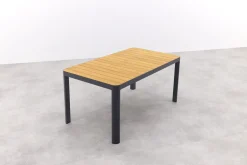 General tuintafel 160x90 cm. - aluminium royal grey frame / teak