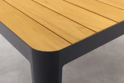 General tuintafel 160x90 cm. - aluminium royal grey frame / teak