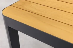 General tuintafel 160x90 cm. - aluminium royal grey frame / teak