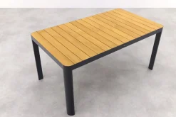 General tuintafel 160x90 cm. - aluminium royal grey frame / teak