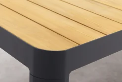General tuintafel 220x100 cm. - aluminium royal grey frame / teak