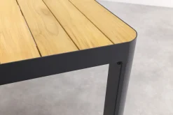 General tuintafel 220x100 cm. - aluminium royal grey frame / teak