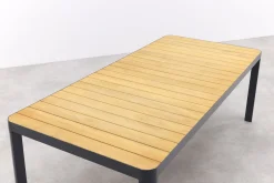 General tuintafel 220x100 cm. - aluminium royal grey frame / teak