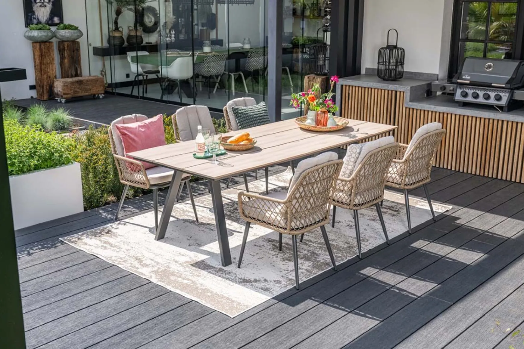 GI Allasio dining tuinstoel - Carbon black/Zand