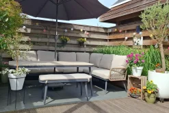 GI Allasio lounge-dining hoekset (5-delig) - Carbon black/Zand