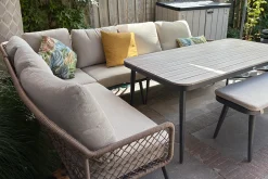 GI Allasio lounge-dining hoekset (5-delig) - Carbon black/Zand