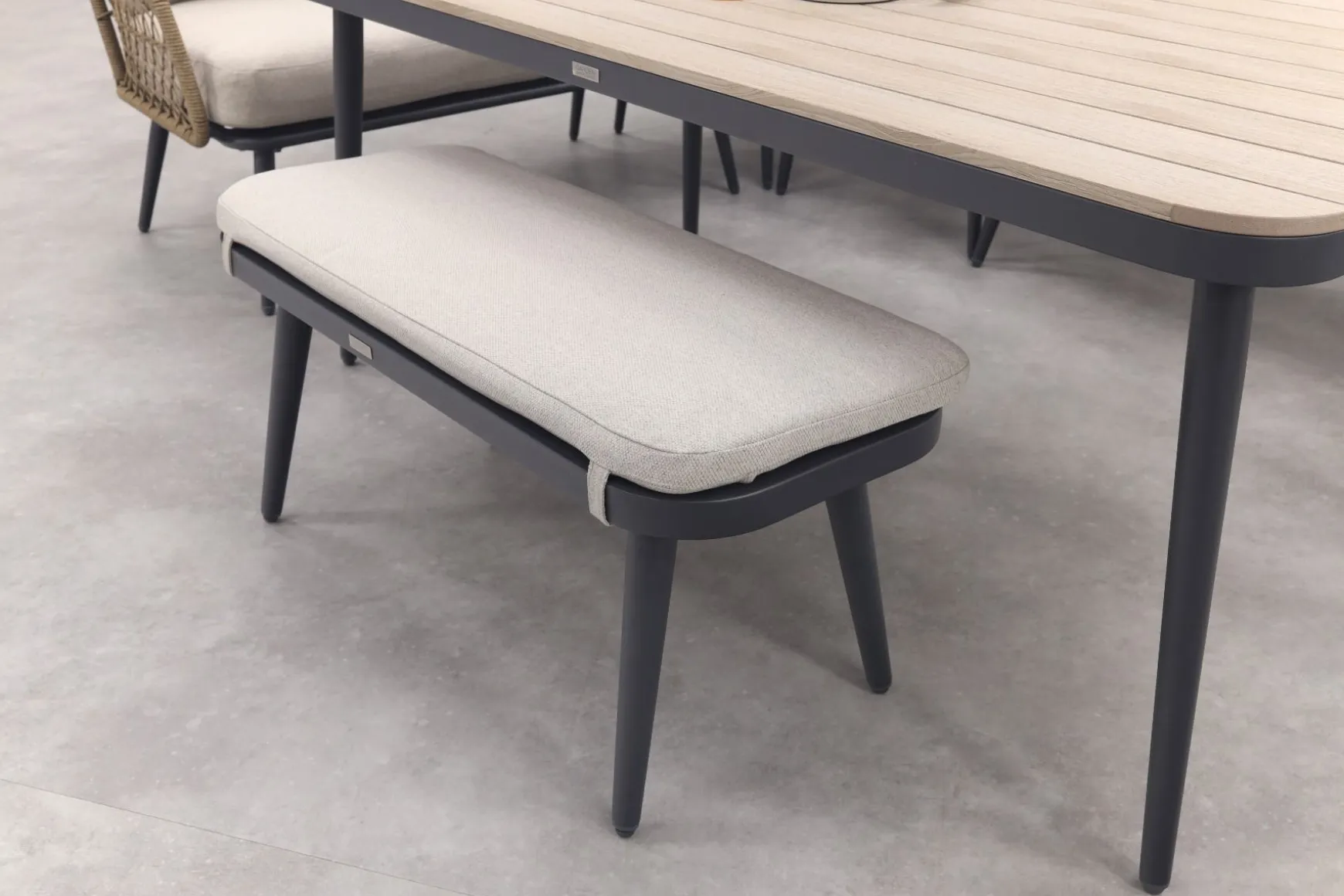 GI Allasio lounge-dining hoekset (6-delig) - Carbon black/Zand